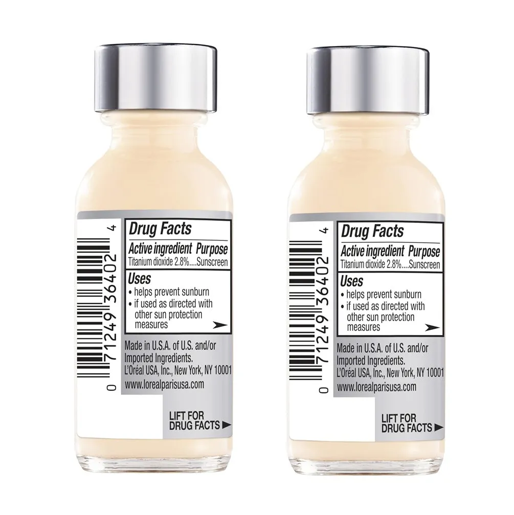 Pack of 2 L'Oreal Paris Makeup True Match Super-Blendable Liquid Foundation, Cream Ivory W0.5