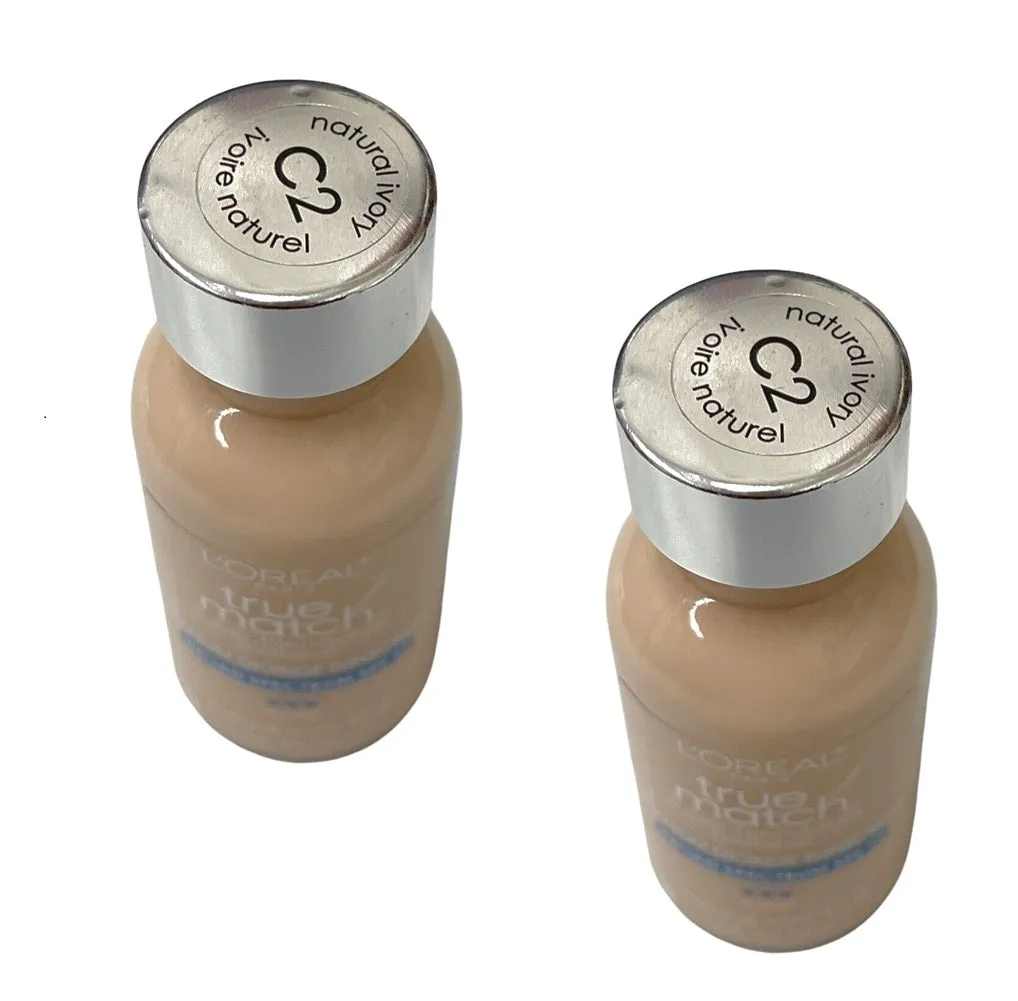 Pack of 2 L'Oreal Paris Makeup True Match Super-Blendable Liquid Foundation, Natural Ivory C2