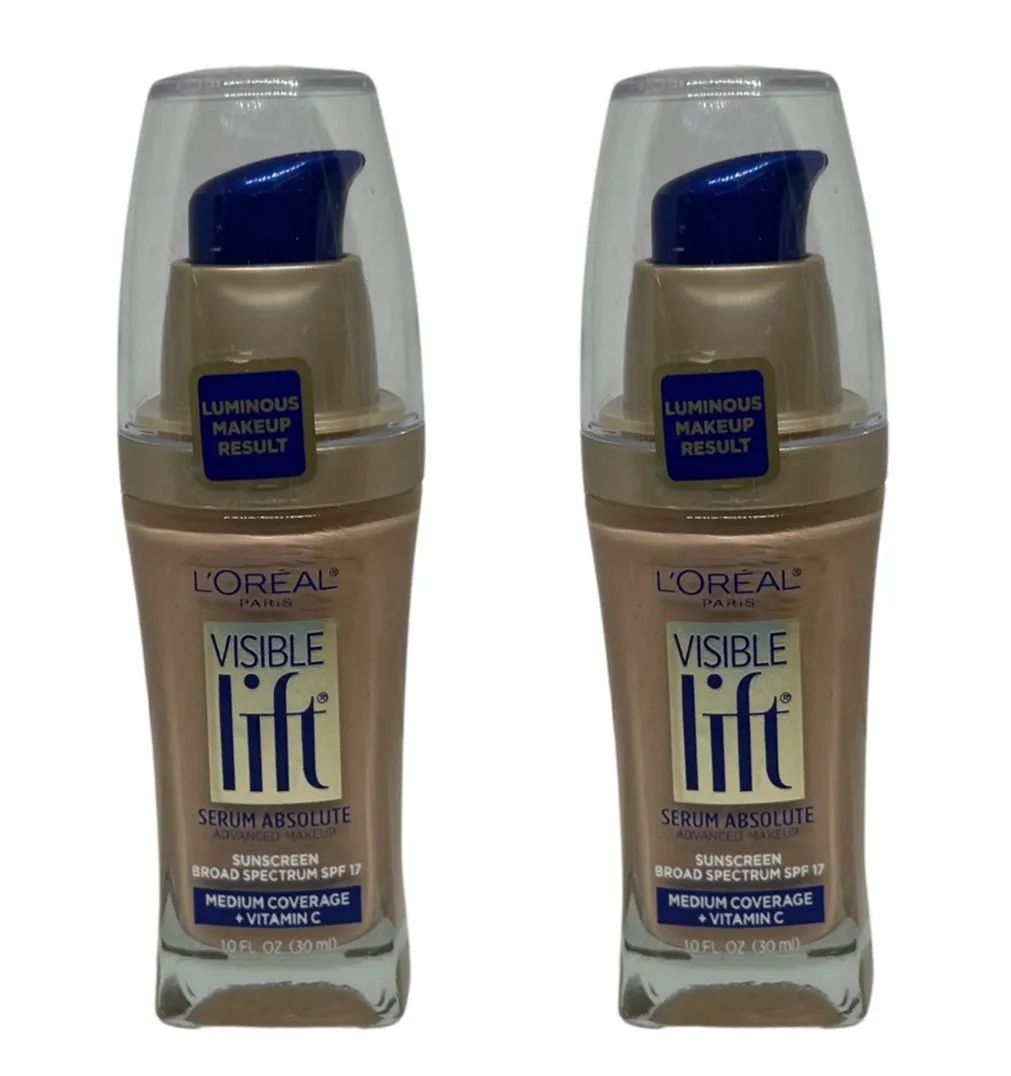 Pack of 2 L'Oreal Paris Visible Lift Serum Foundation Makeup, Creamy Natural 147