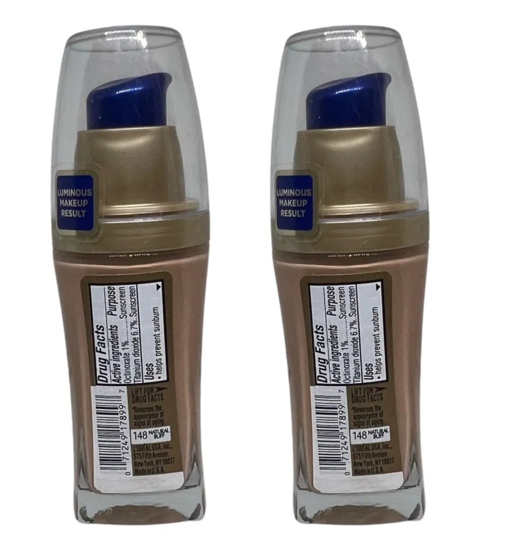 Pack of 2 L'Oreal Paris Visible Lift Serum Foundation Makeup, Natural Buff 148