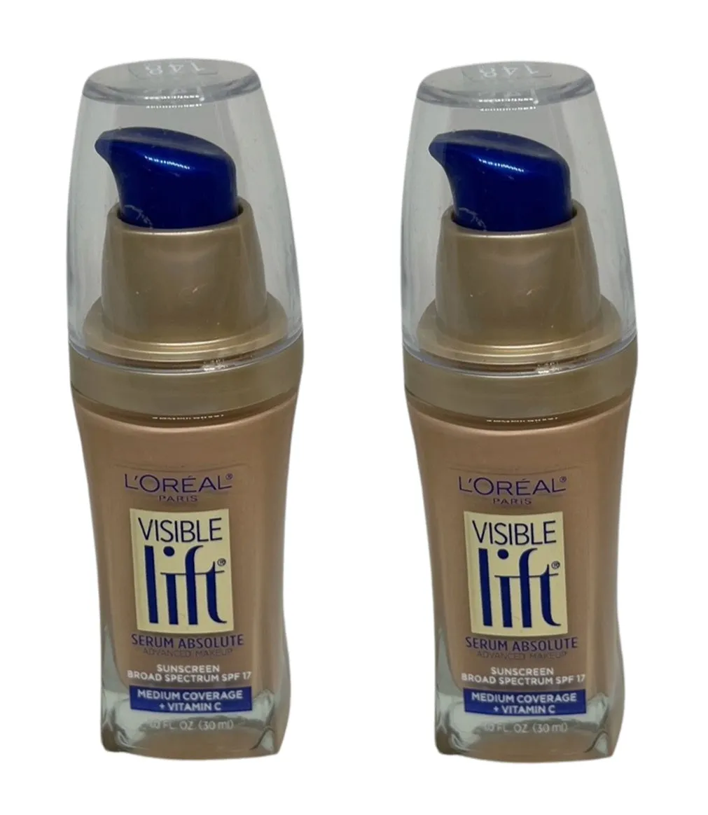 Pack of 2 L'Oreal Paris Visible Lift Serum Foundation Makeup, Natural Buff 148
