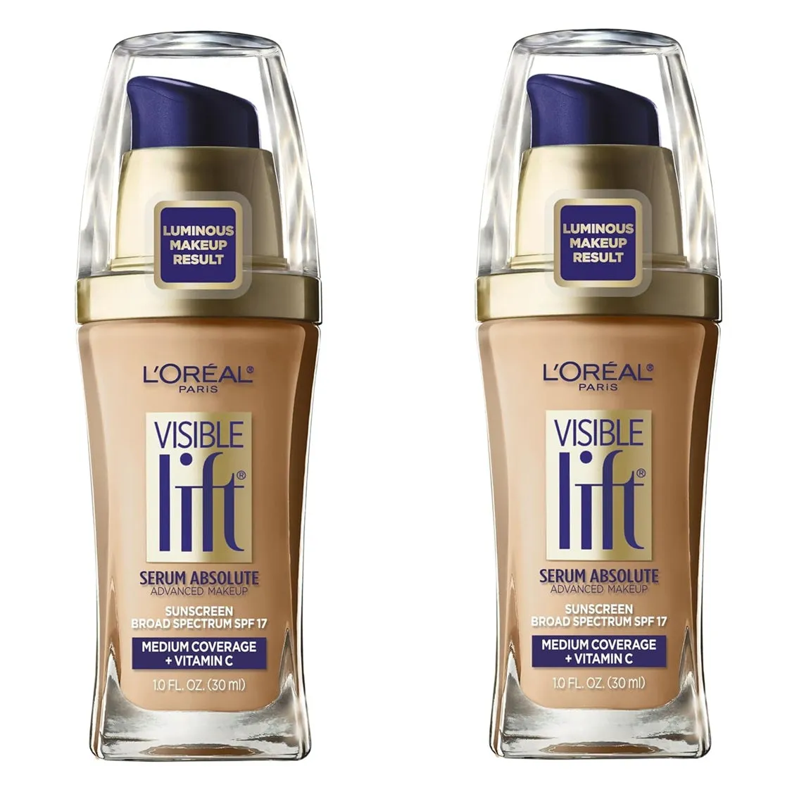 Pack of 2 L'Oreal Paris Visible Lift Serum Foundation Makeup, Natural Buff 148