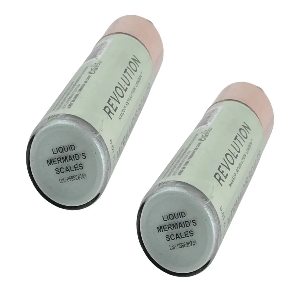 Pack of 2 Makeup Revolution Beauty Liquid Highlighter, Mermaid's Scales