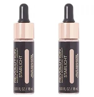 Pack of 2 Makeup Revolution Beauty Liquid Highlighter, Starlight