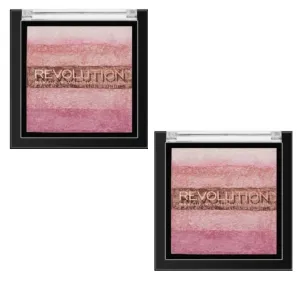 Pack of 2 Makeup Revolution Beauty Vivid Shimmer Brick, Pink Kiss