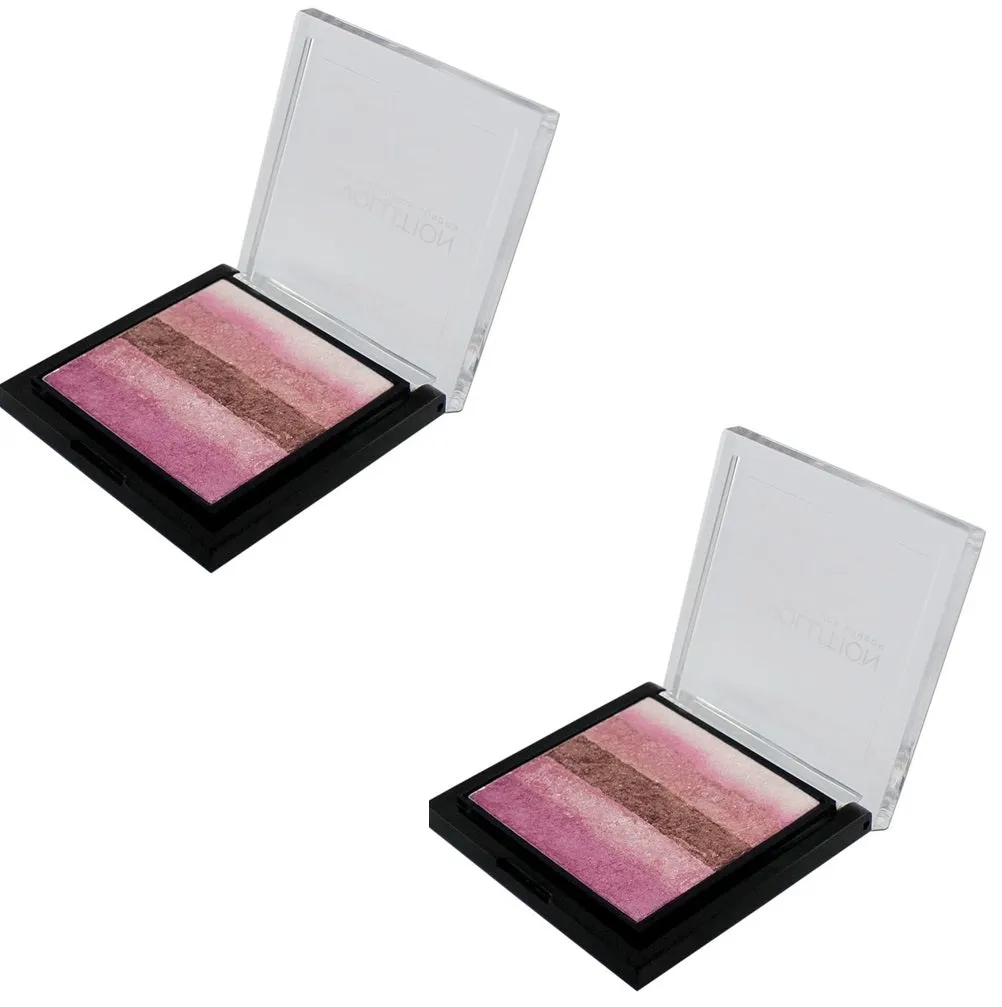 Pack of 2 Makeup Revolution Beauty Vivid Shimmer Brick, Pink Kiss