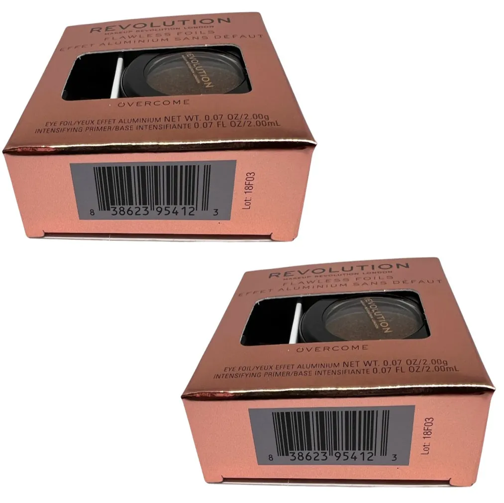 Pack of 2 Makeup Revolution Flawless Foils Eyeshadow, Overcome