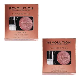 Pack of 2 Makeup Revolution Flawless Foils Eyeshadow, Rose Gold