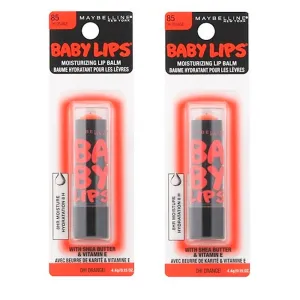 Pack of 2 Maybelline Baby Lips Moisturizing Lip Balm, Oh! Orange 85