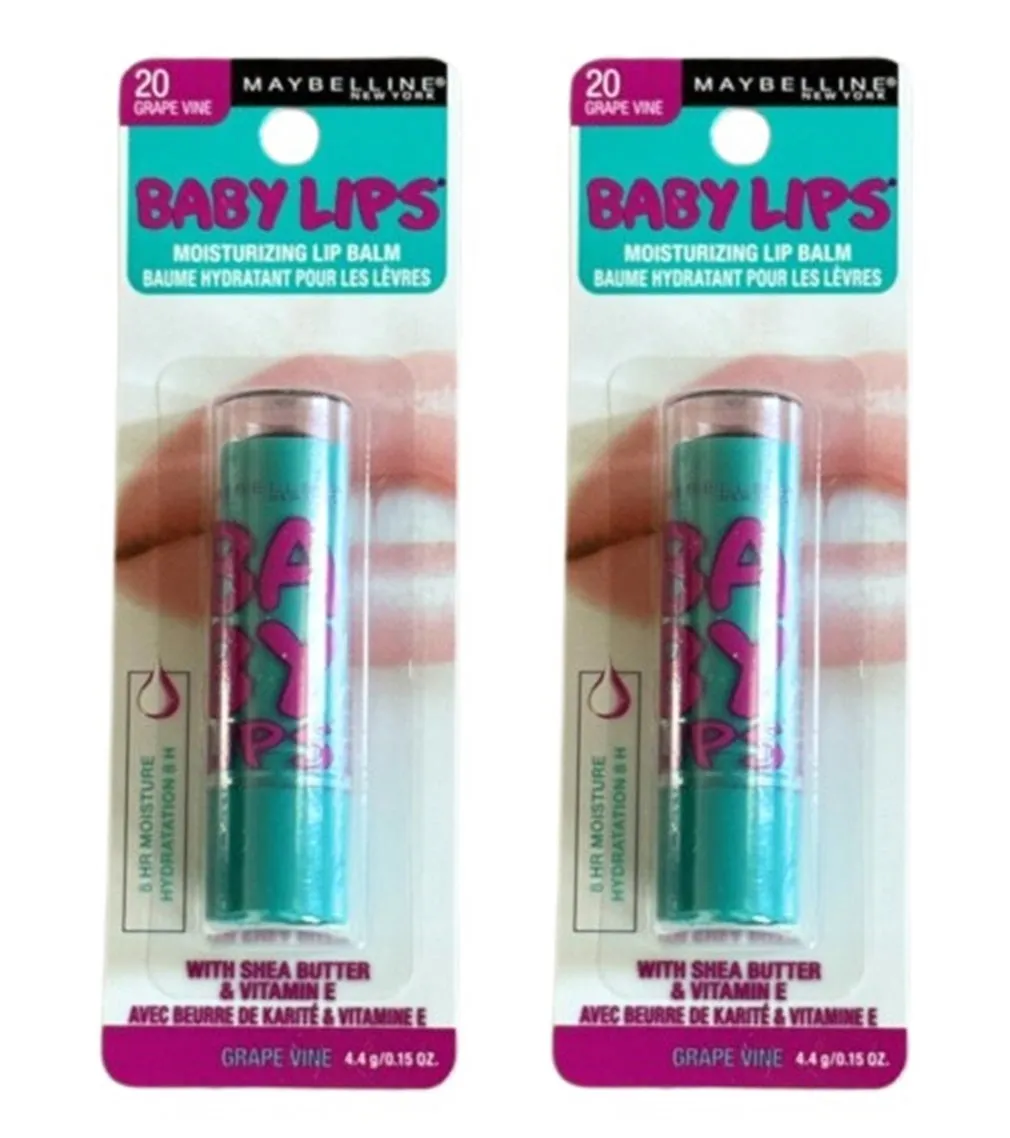 Pack of 2 Maybelline New York Baby Lips Moisturizing Lip Balm, Grape Vine 20