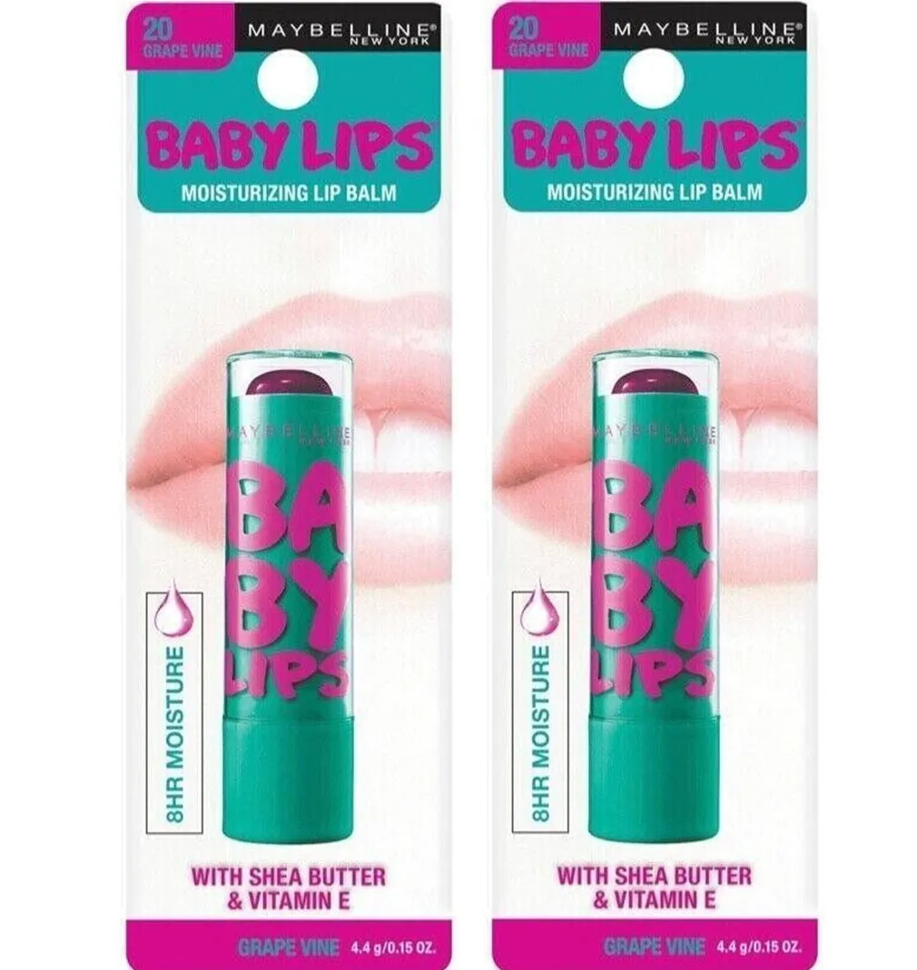 Pack of 2 Maybelline New York Baby Lips Moisturizing Lip Balm, Grape Vine 20