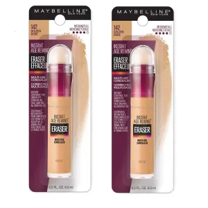 Pack of 2 Maybelline New York Instant Age Rewind Instant Eraser Multi-Use Concealer, Golden  # 142