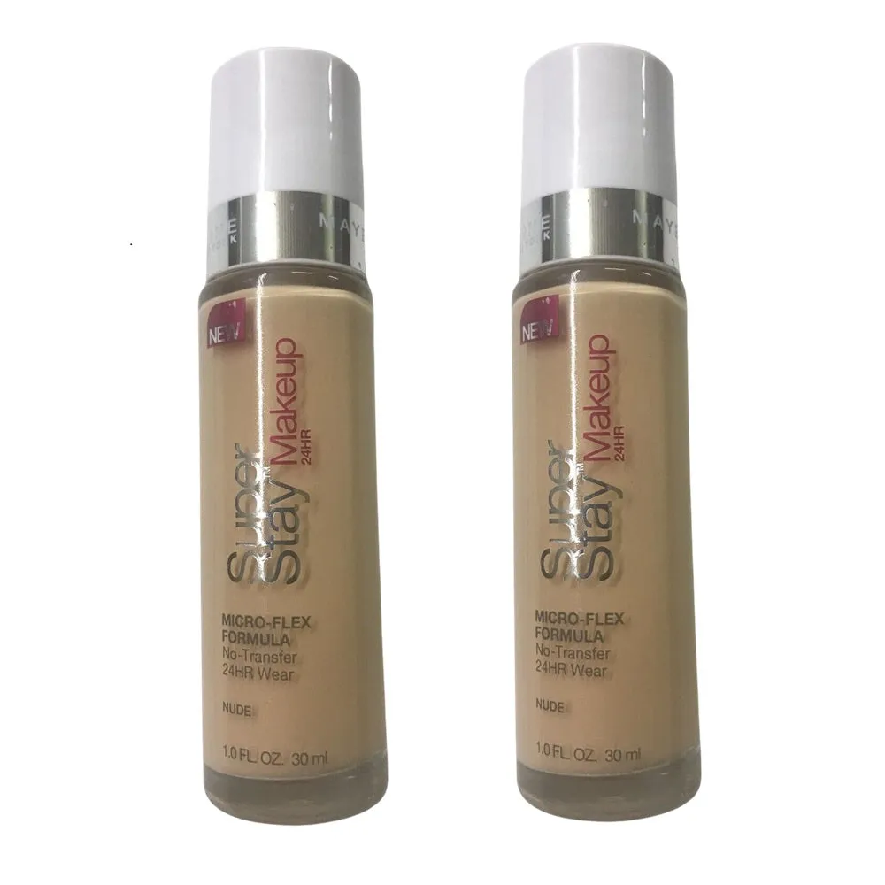 Pack of 2 Maybelline Super Stay 24 Hr Wear Makeup, Nude