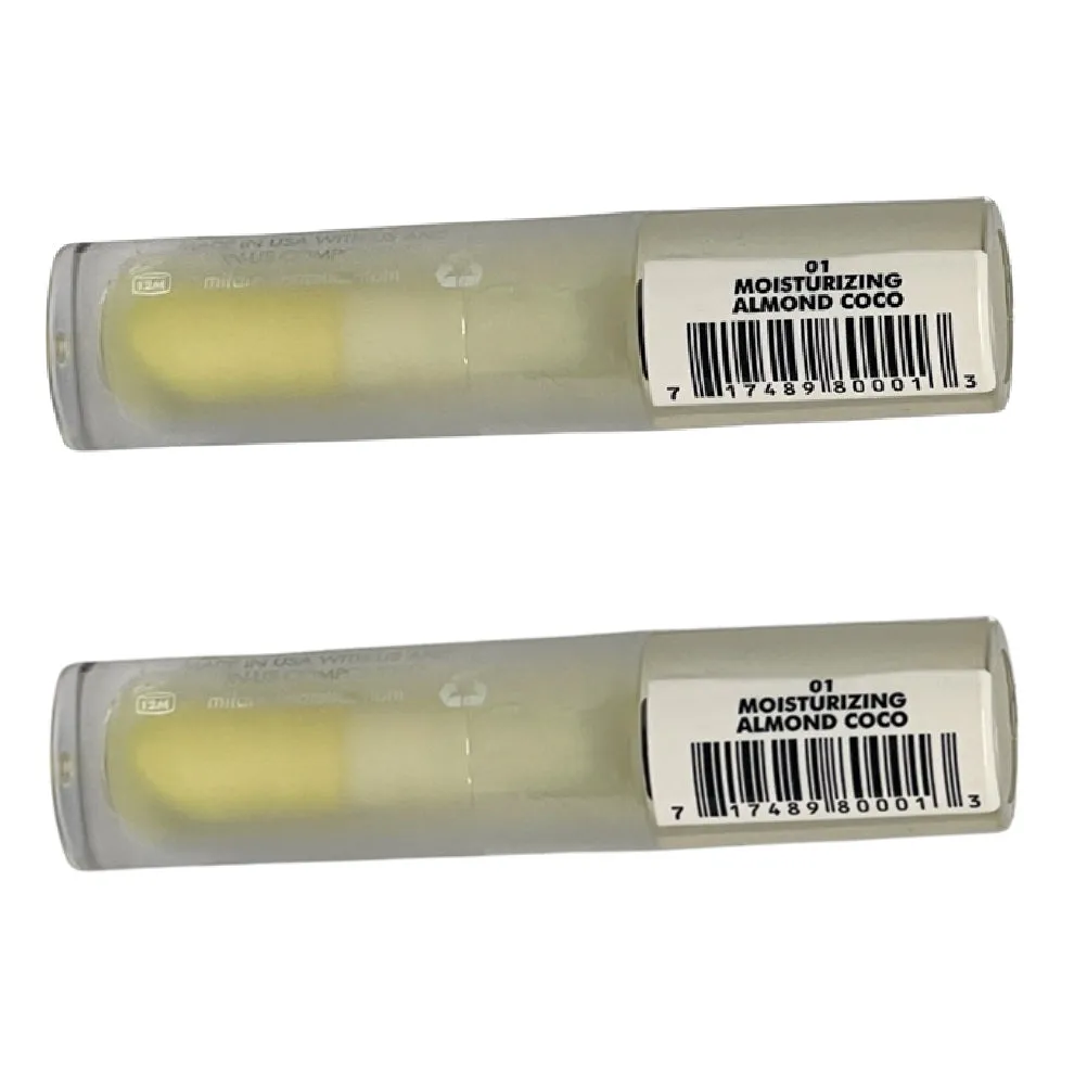 Pack of 2 Milani Moisture Lock Coconut Oil Infused Lip Treatment, Moisturizing Almond Coco (01)