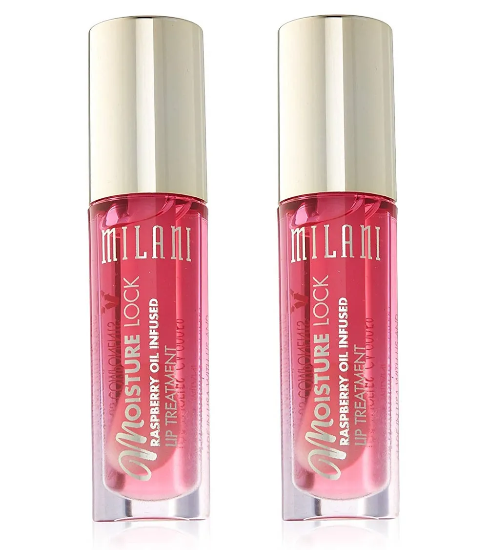 Pack of 2 Milani Moisture Lock Raspberry Oil Infused Lip Treatment, Nourishing Raspberry (08)