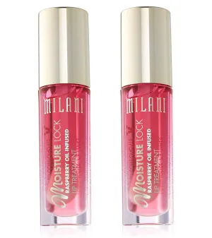 Pack of 2 Milani Moisture Lock Raspberry Oil Infused Lip Treatment, Nourishing Raspberry (08)