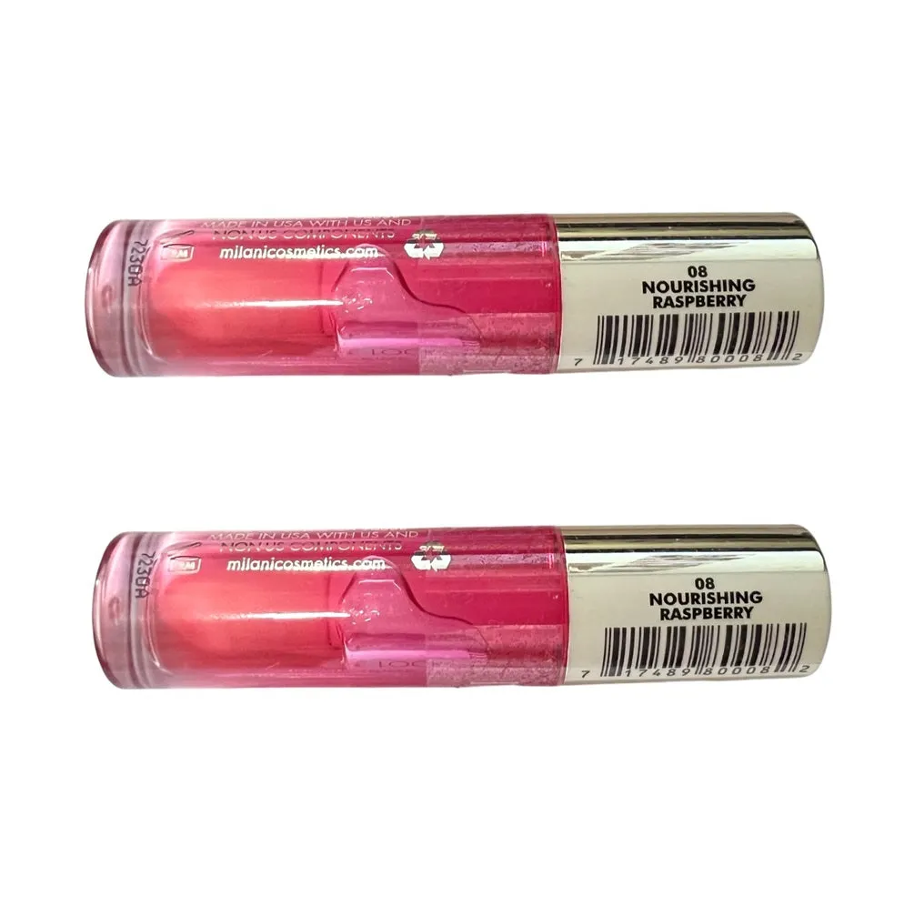 Pack of 2 Milani Moisture Lock Raspberry Oil Infused Lip Treatment, Nourishing Raspberry (08)