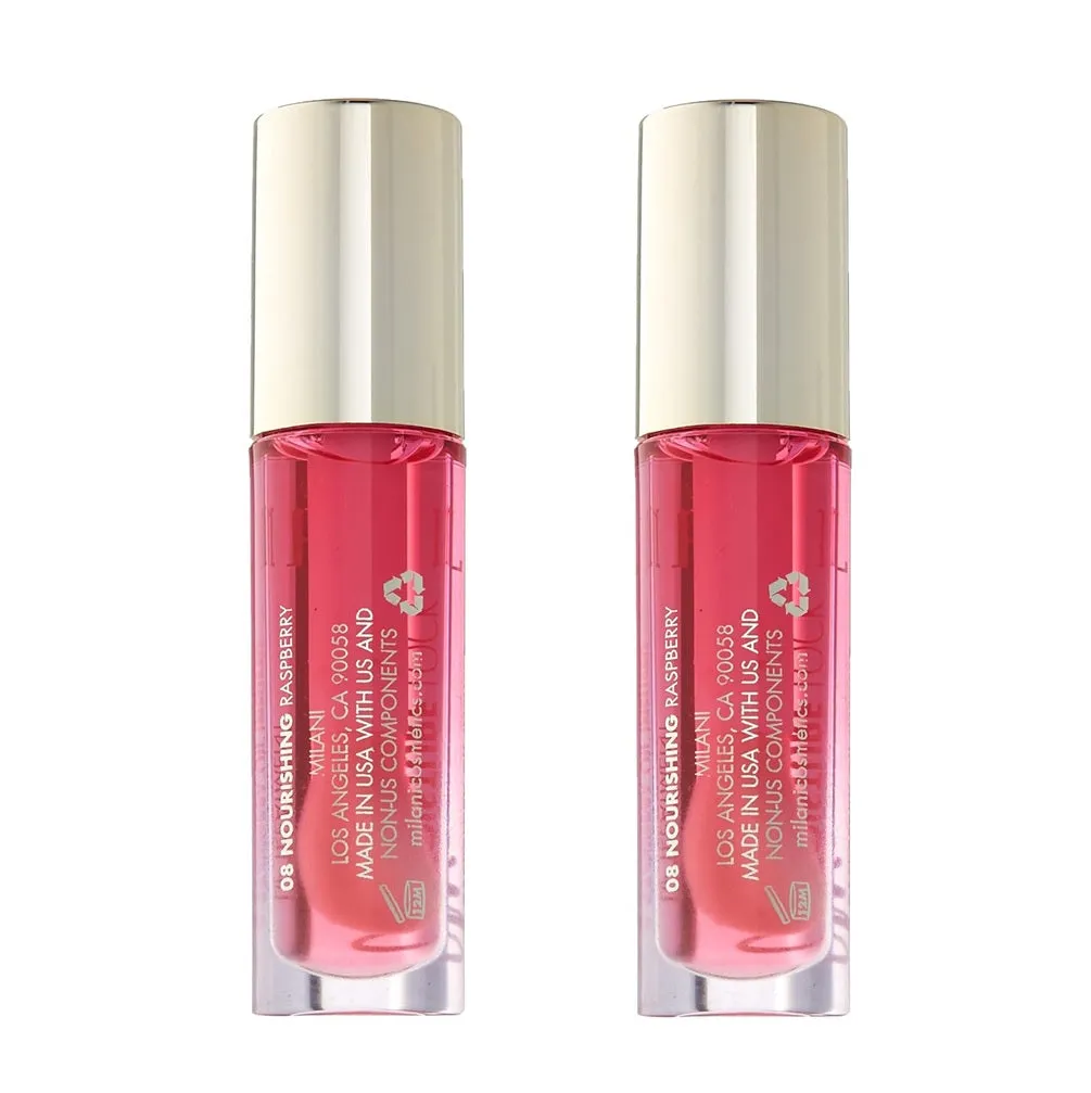 Pack of 2 Milani Moisture Lock Raspberry Oil Infused Lip Treatment, Nourishing Raspberry (08)