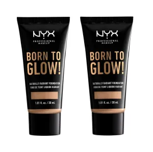 Pack of 2 NYX Born to Glow! Naturally Radiant Foundation, Medium Olive BTGRF09
