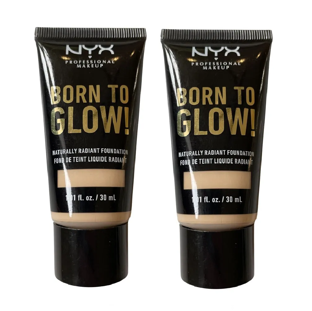 Pack of 2 NYX Born to Glow! Naturally Radiant Foundation, Vanilla BTGRF06