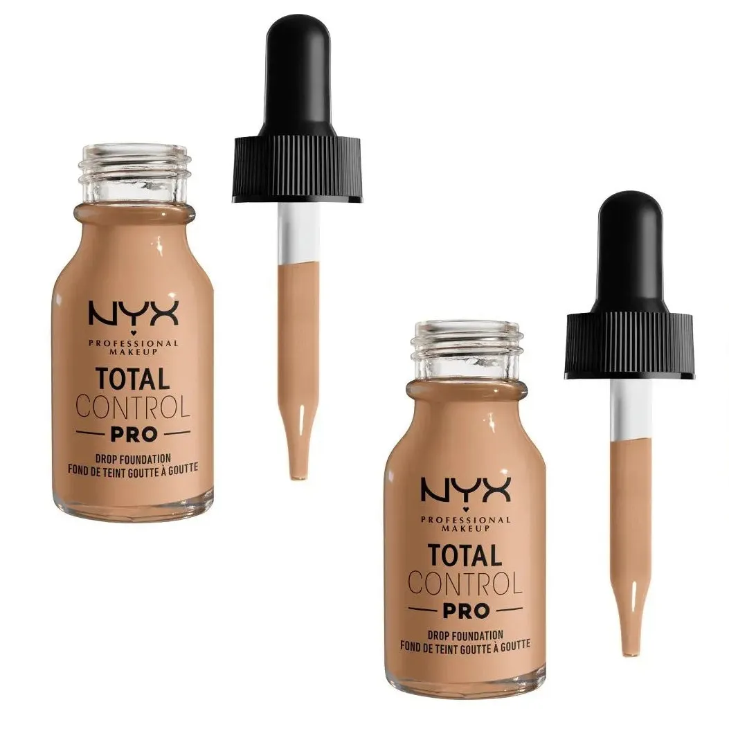 Pack of 2 NYX Total Control Pro Drop Foundation, Medium Olive TCPDF09