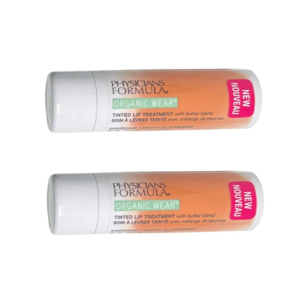 Pack of 2 Physicians Formula Organic Wear Tinted Lip Treatment, Gingersnap PF11196