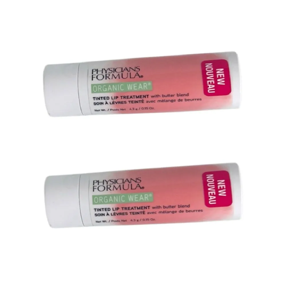 Pack of 2 Physicians Formula Organic Wear Tinted Lip Treatment, Tickled Pink PF11197