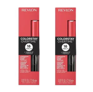 Pack of 2 Revlon ColorStay Overtime Lipcolor, Constantly Coral 020 (Pearl)