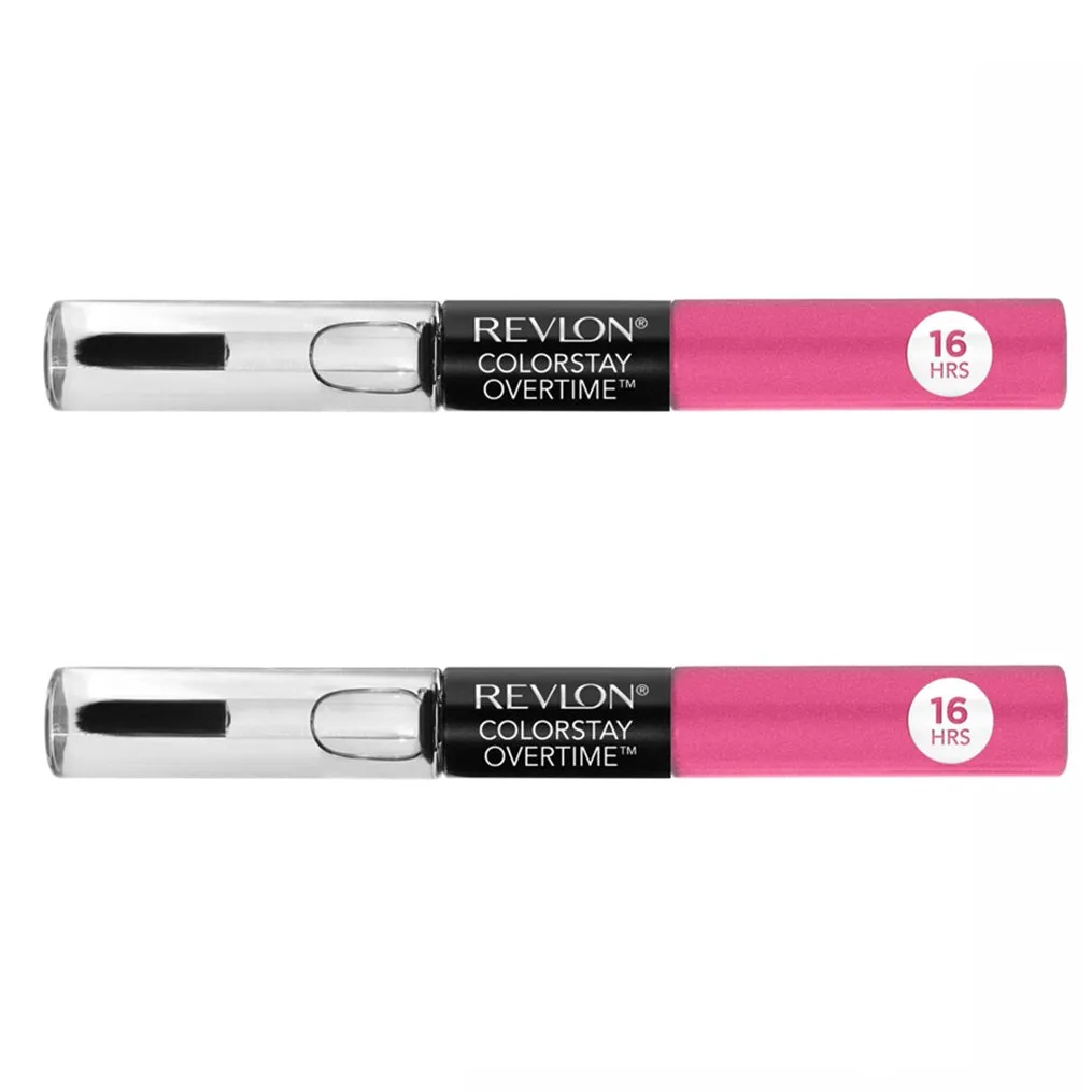 Pack of 2 Revlon ColorStay Overtime Lipcolor, For Keeps Pink 490