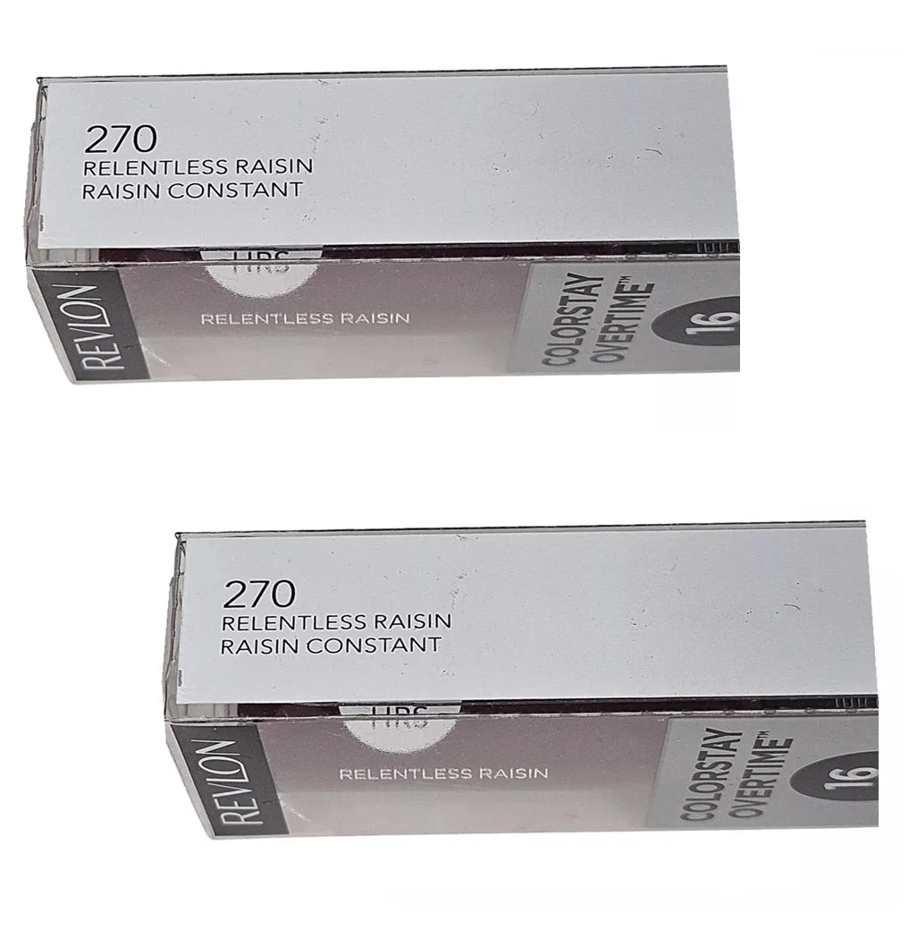 Pack of 2 Revlon ColorStay Overtime Lipcolor, Relentless Raisin 270