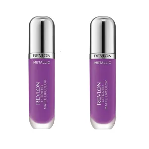 Pack of 2 Revlon Ultra HD Metallic Matte Liquid Lipcolor, HD Dazzle 710