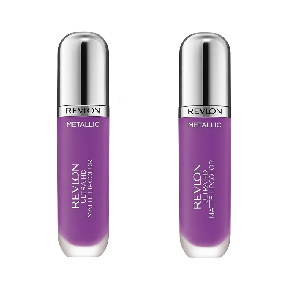 Pack of 2 Revlon Ultra HD Metallic Matte Liquid Lipcolor, HD Dazzle 710