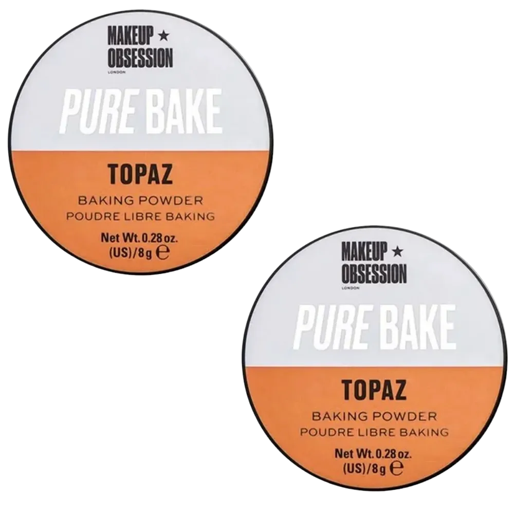 Pack of 2 Revolution Beauty Makeup Obsession Pure Bake Baking Powder, Topaz