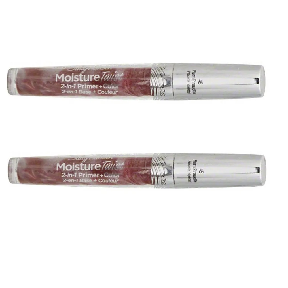 Pack of 2 Sally Hansen Moisture Twist 2-in-1 Primer   Color, Plum Piroutte 45