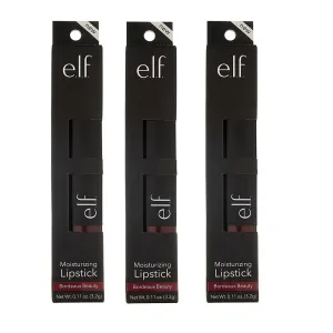 Pack of 3 e.l.f. Moisturizing Lipstick, Bordeaux Beauty 82645