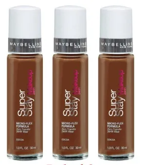 Pack of 3 Maybelline New York Super Stay 24hr Makeup, Cocoa