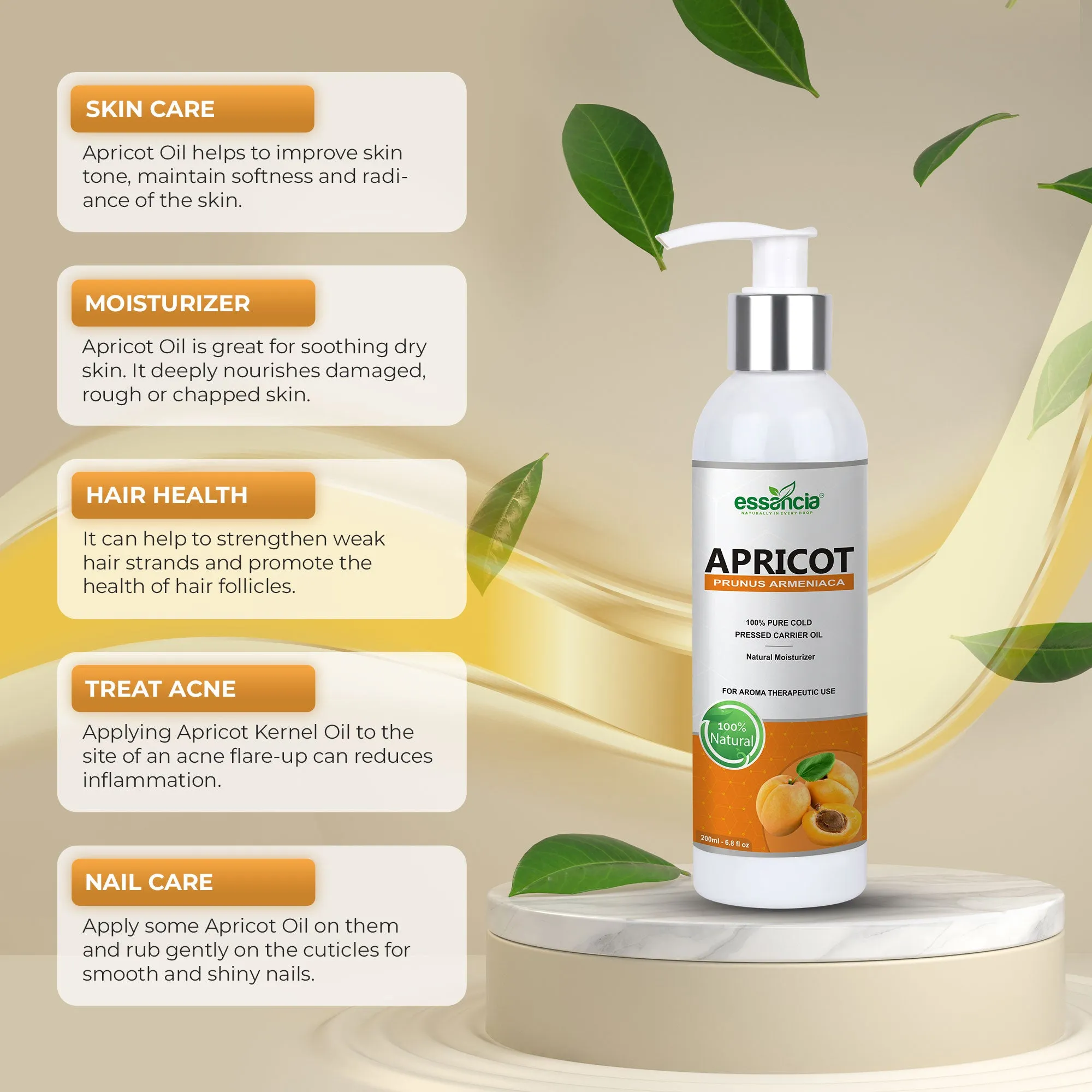 Pack of 6 Carrier oils (Almond, Apricot, Castor, Coconut, Olive, Sesame)