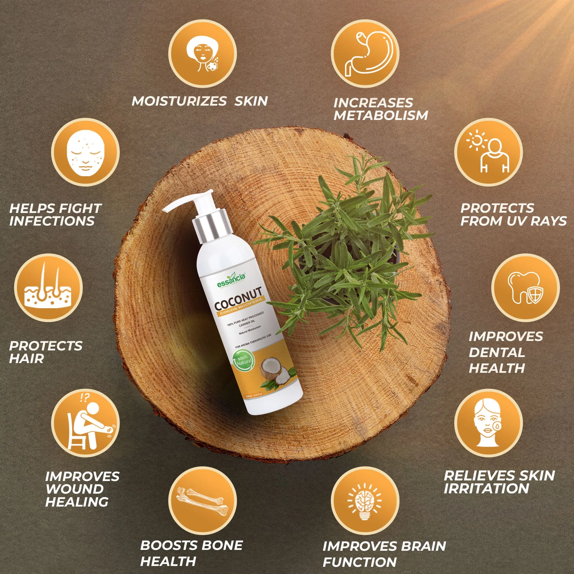 Pack of 6 Carrier oils (Almond, Apricot, Castor, Coconut, Olive, Sesame)