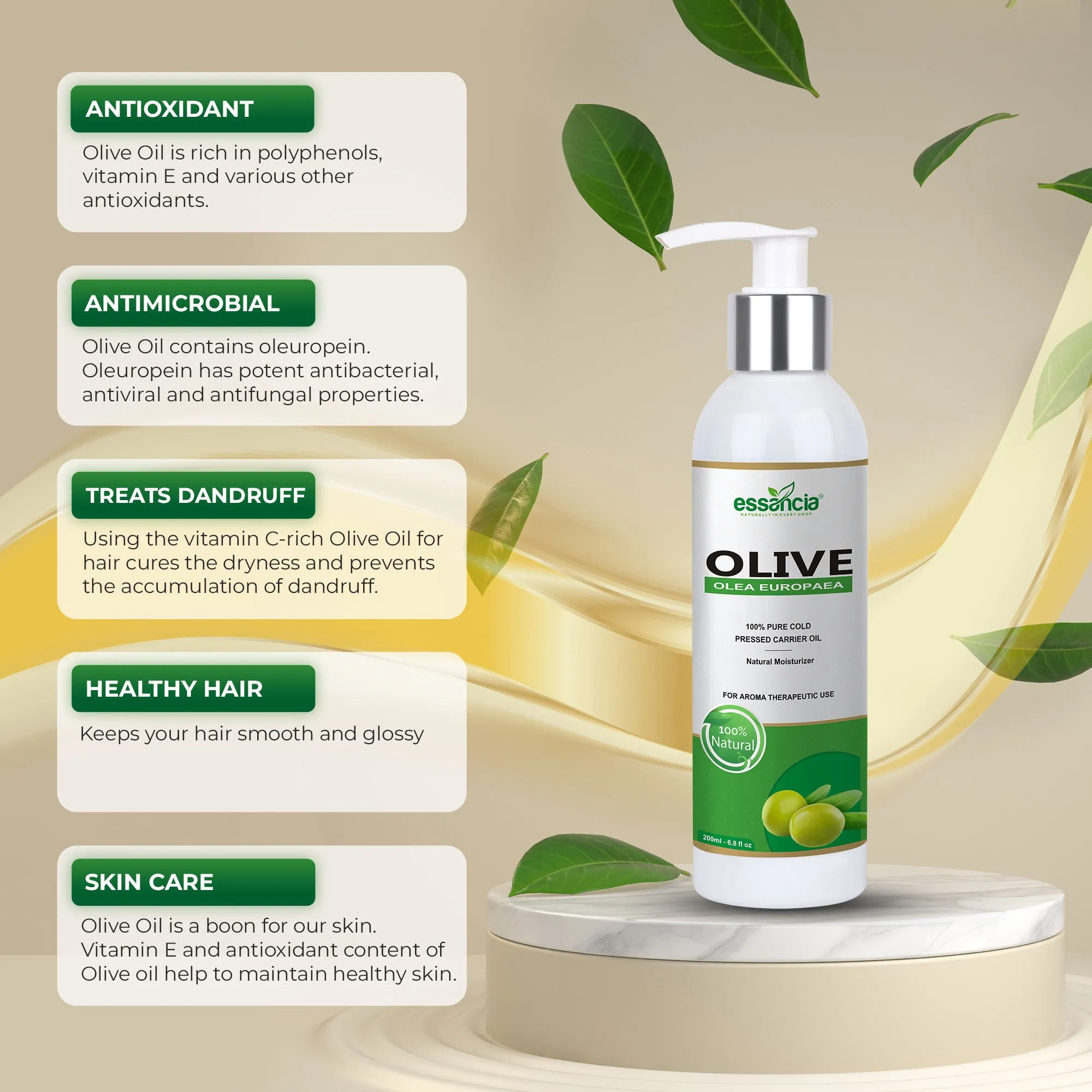 Pack of 6 Carrier oils (Almond, Apricot, Castor, Coconut, Olive, Sesame)
