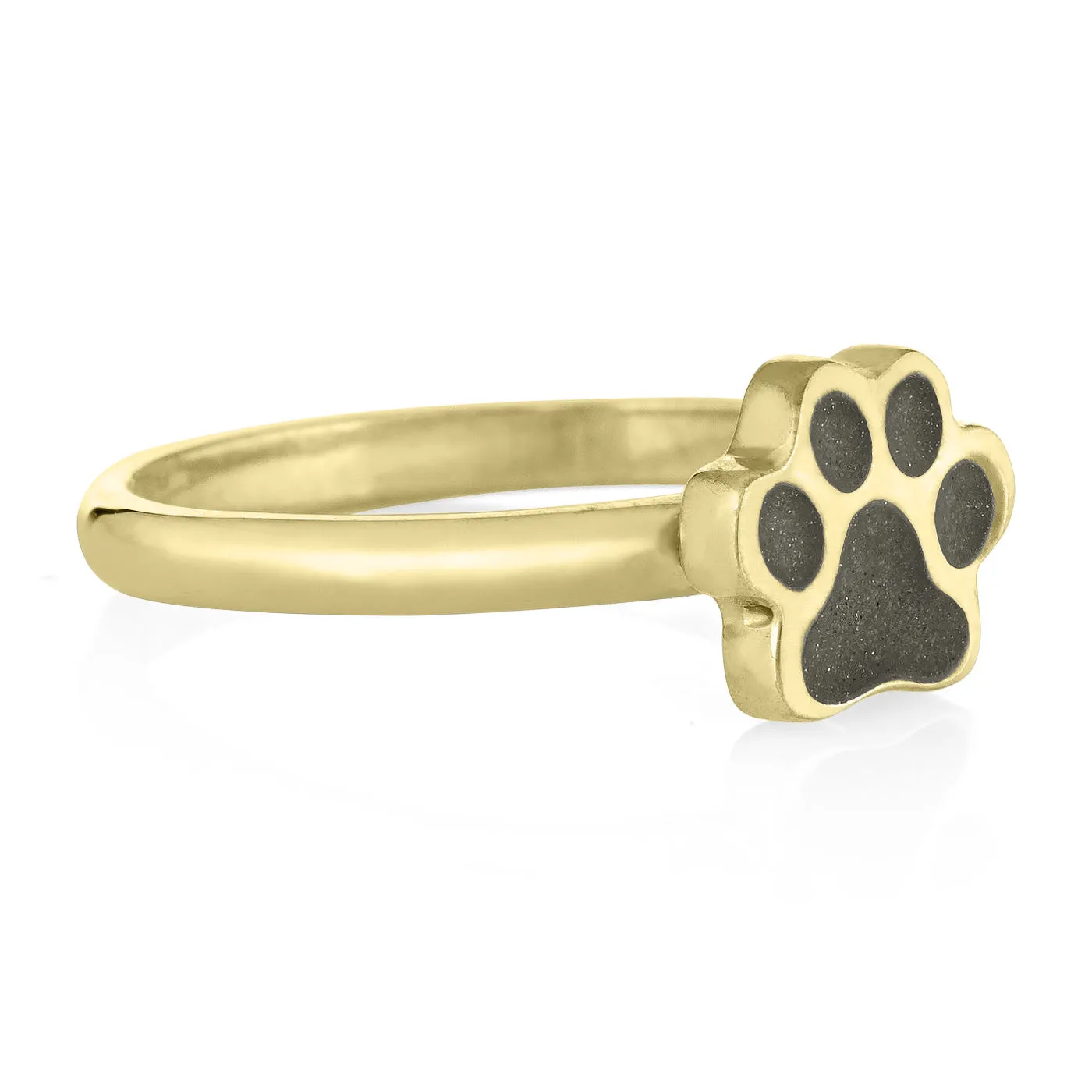 Paw Print Stacking Cremation Ring in 14K Yellow Gold