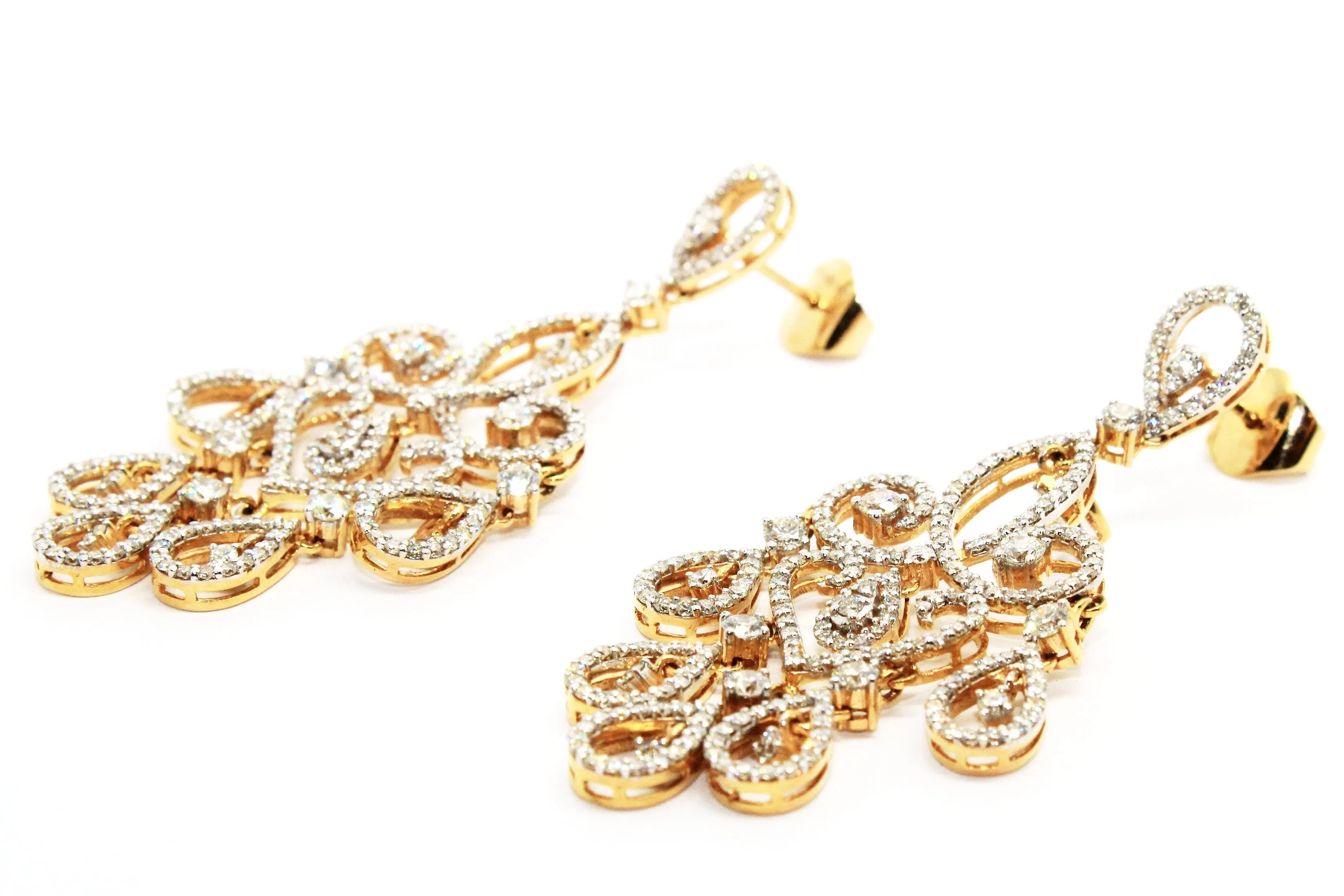 PEAR-SHAPED DIAMOND DROP EARRINGS AD NO.1551