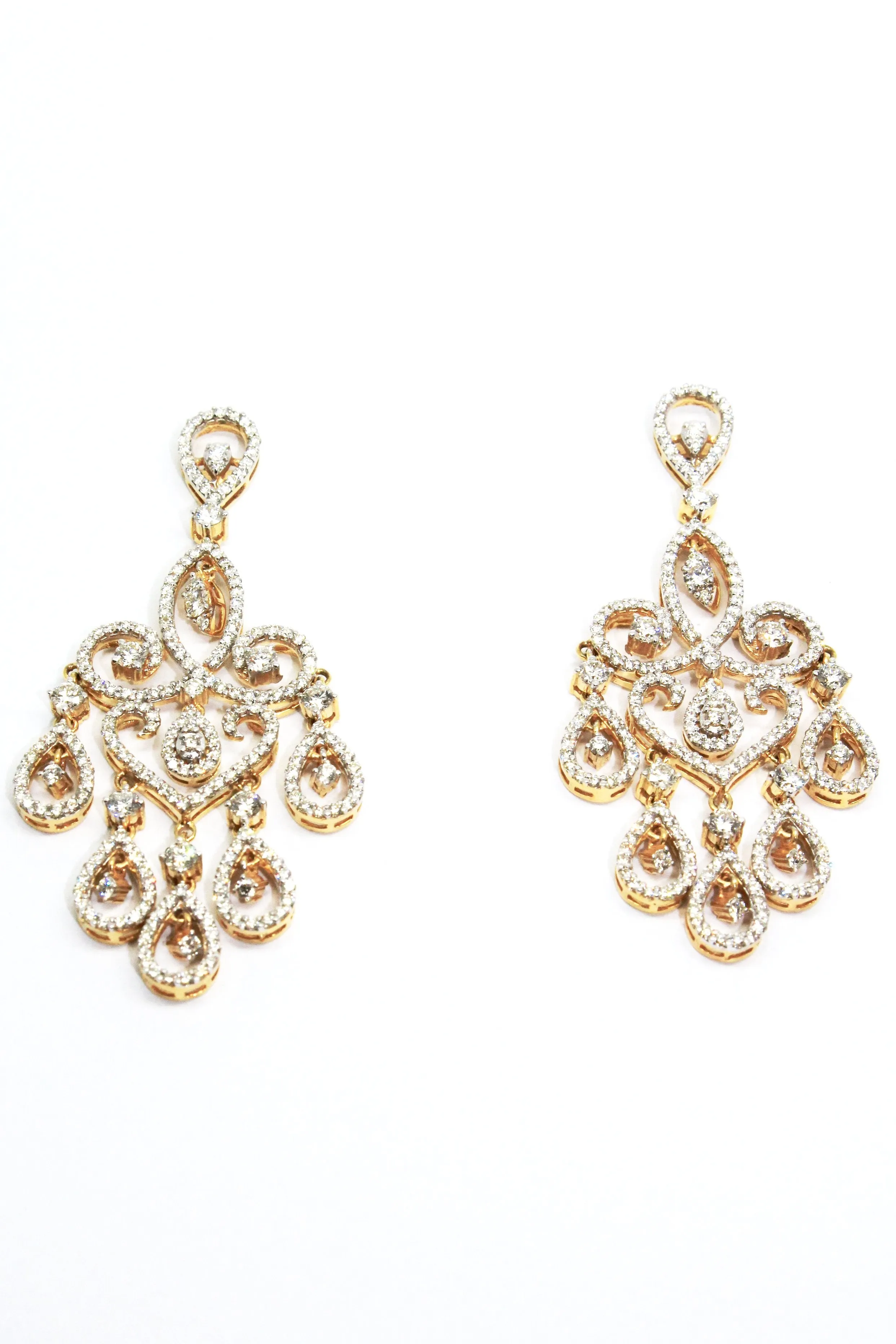 PEAR-SHAPED DIAMOND DROP EARRINGS AD NO.1551