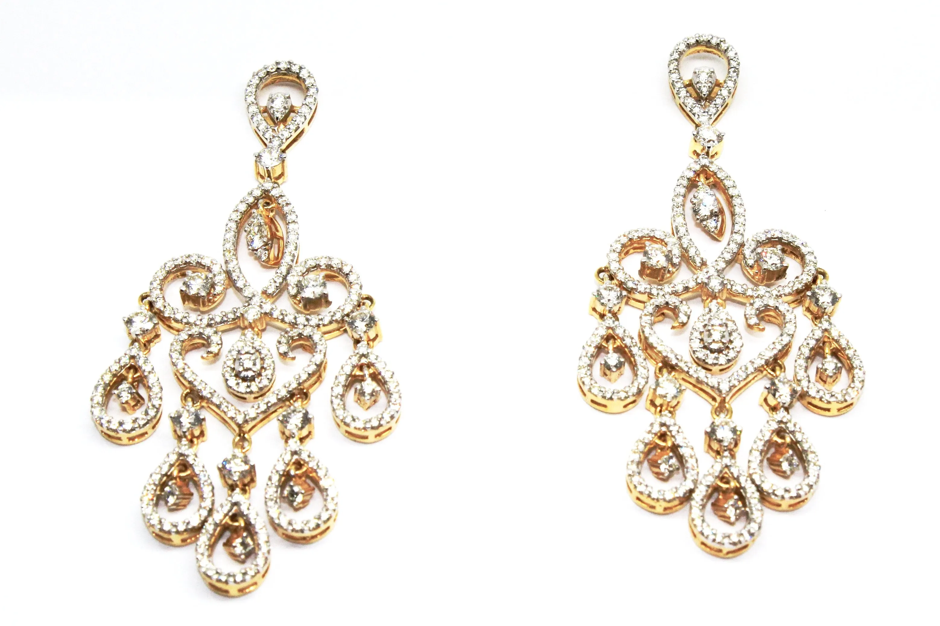 PEAR-SHAPED DIAMOND DROP EARRINGS AD NO.1551
