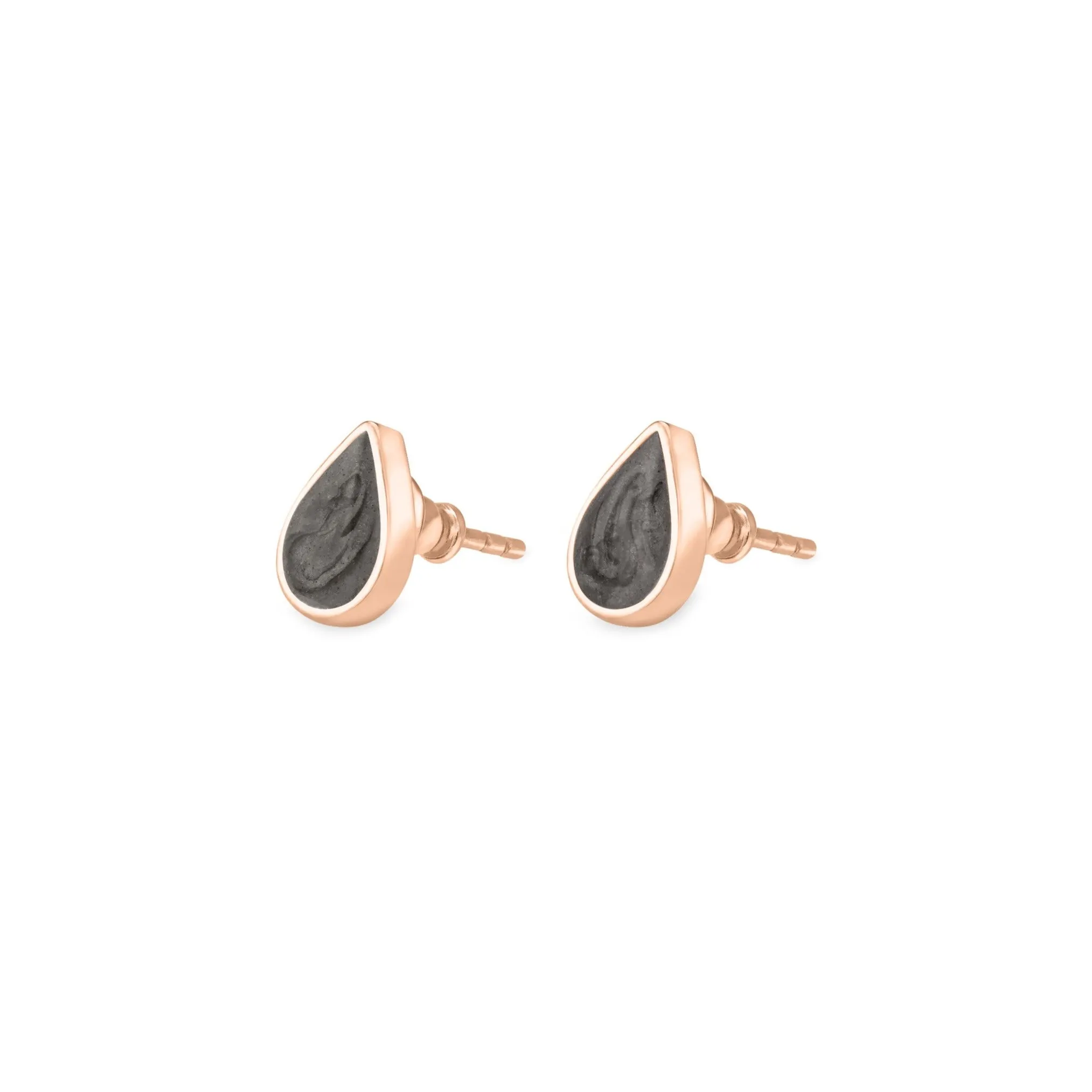 Pear Stud Cremation Earrings in 14K Rose Gold