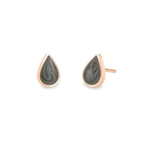 Pear Stud Cremation Earrings in 14K Rose Gold