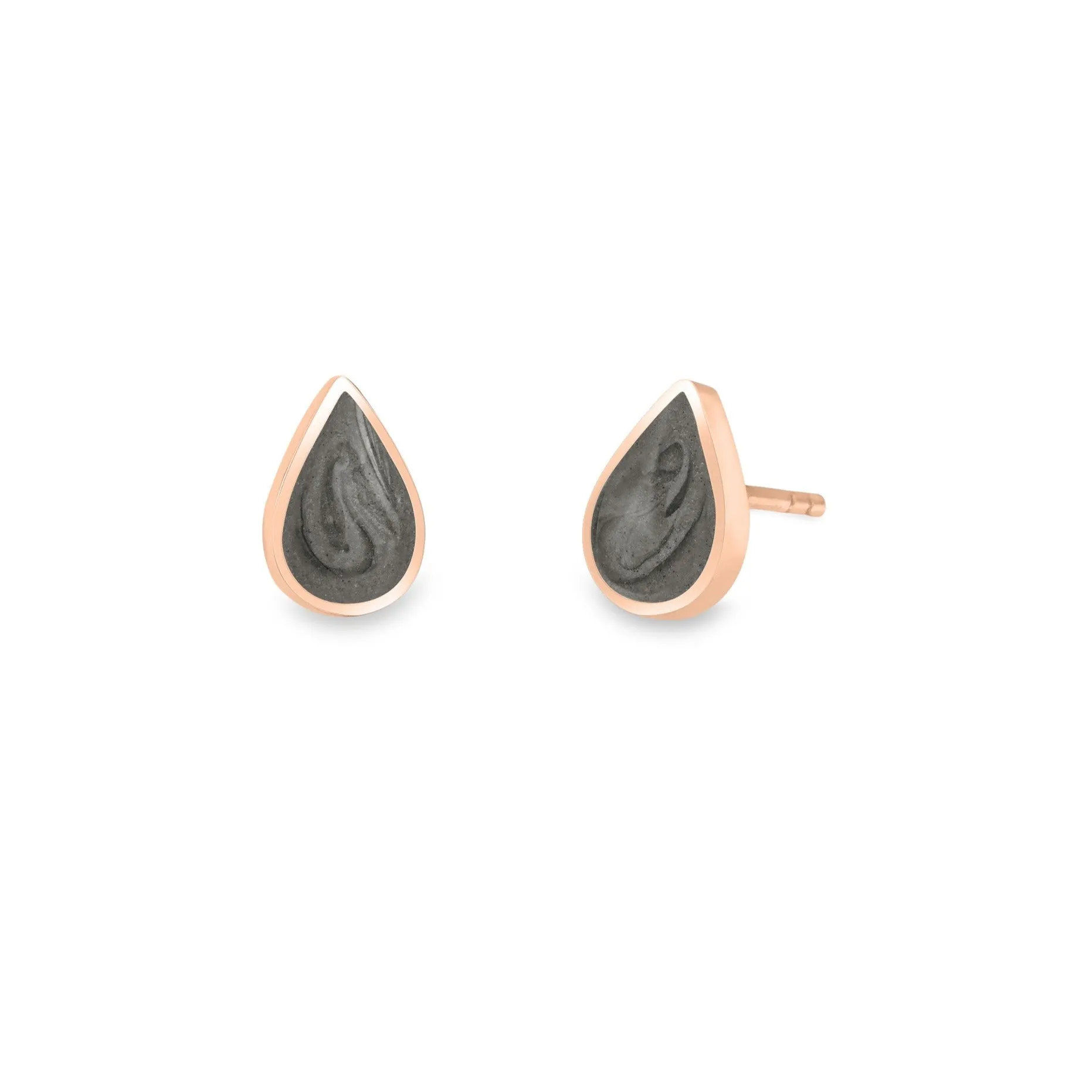 Pear Stud Cremation Earrings in 14K Rose Gold