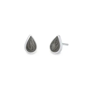 Pear Stud Cremation Earrings in 14K White Gold