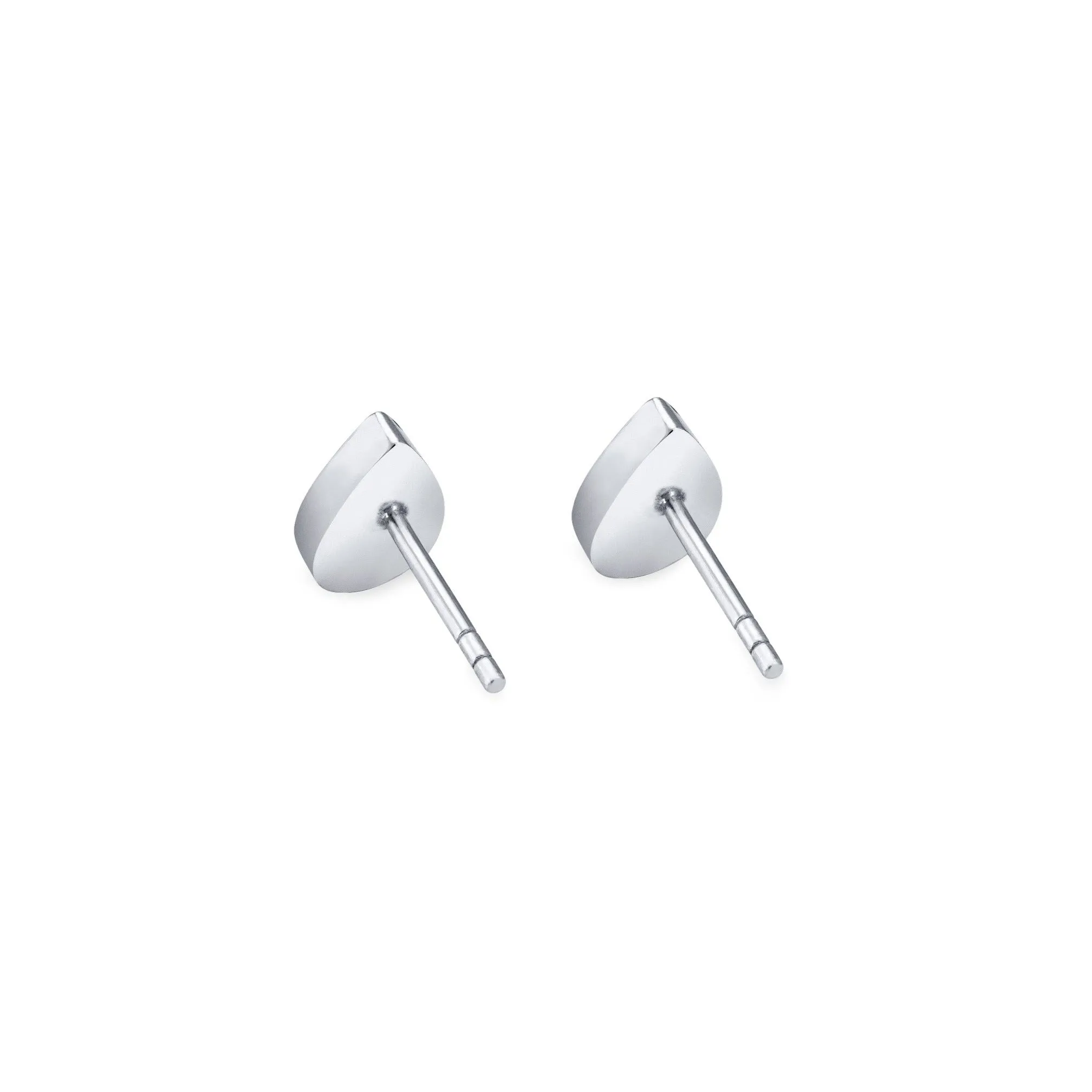 Pear Stud Cremation Earrings in 14K White Gold