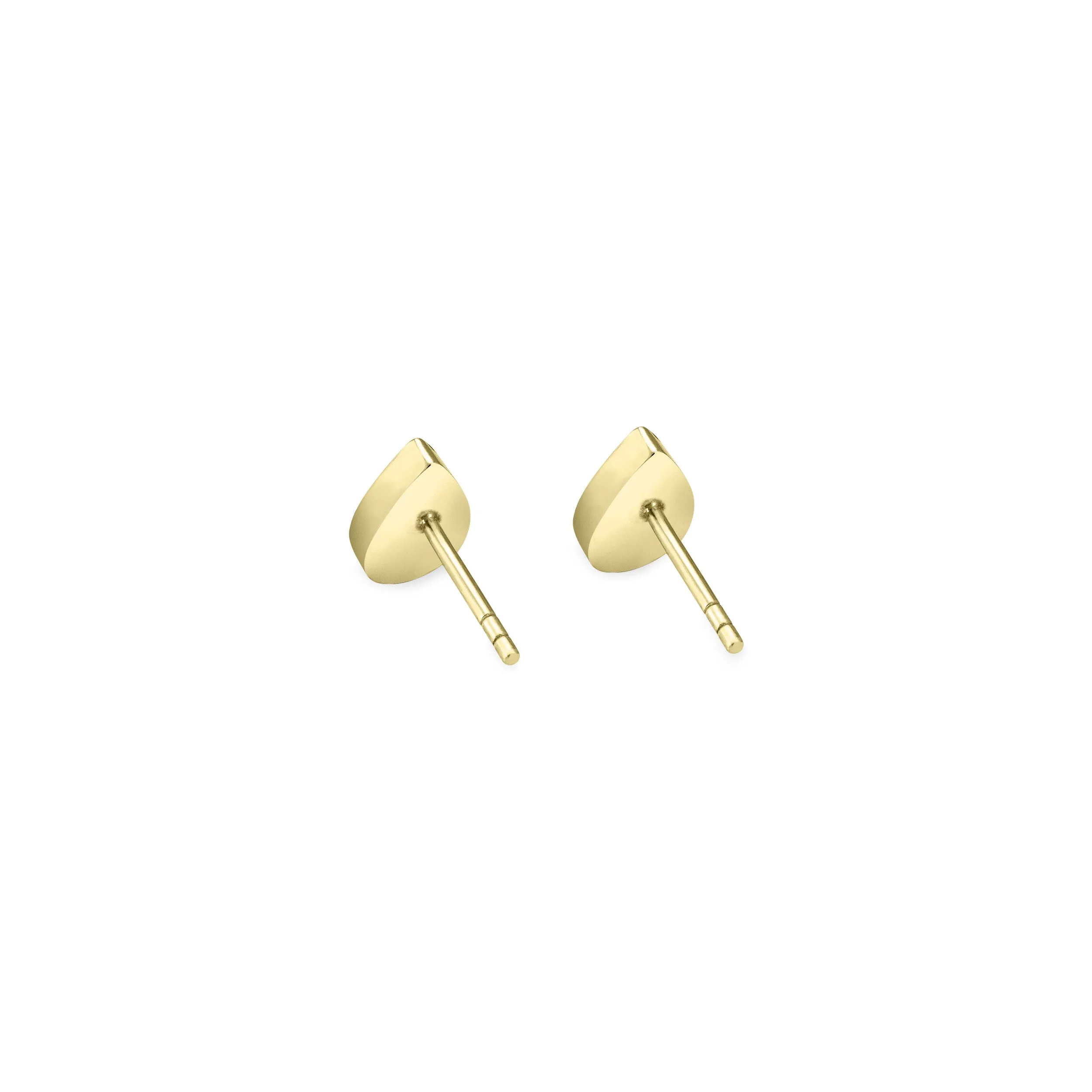 Pear Stud Cremation Earrings in 14K Yellow Gold