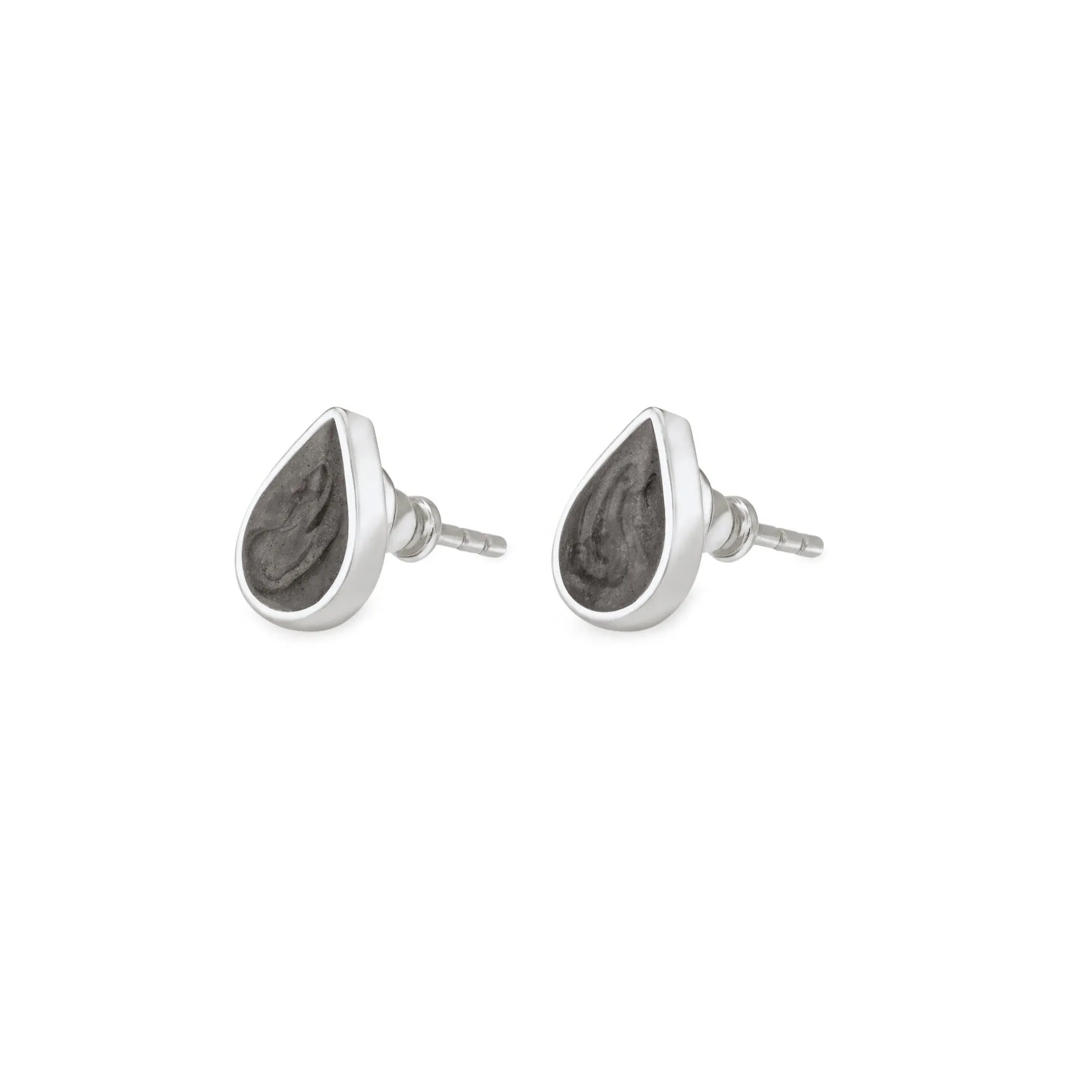 Pear Stud Cremation Earrings in Sterling Silver